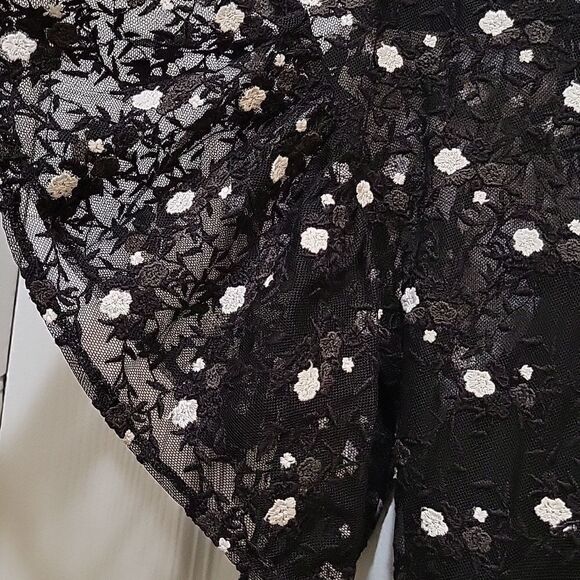 Pearl Lela Rose Embroidered Lace and Tulle Flounce Dress - Picture 6 of 16